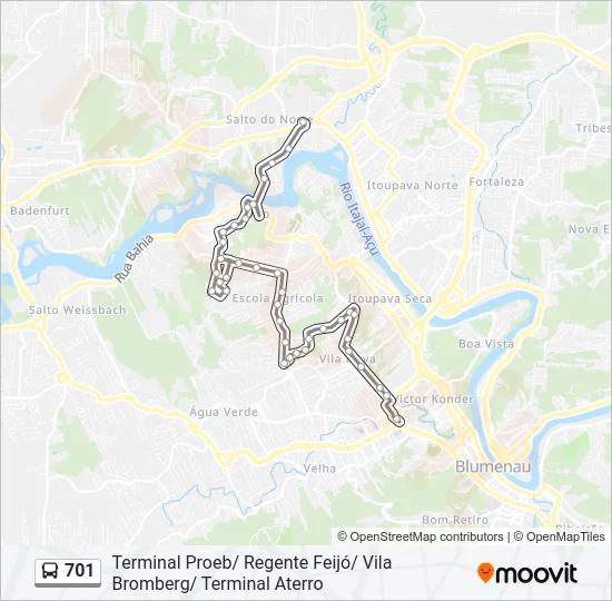 701 Bus Line Map