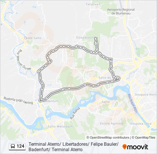 Mapa de 124 de autobús