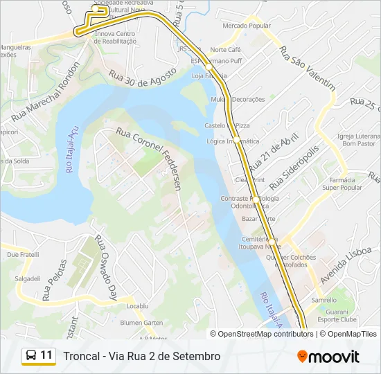 11 Bus Line Map