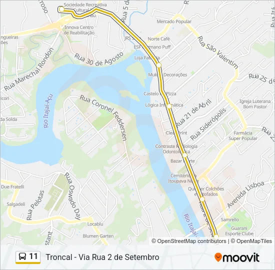 11 Bus Line Map
