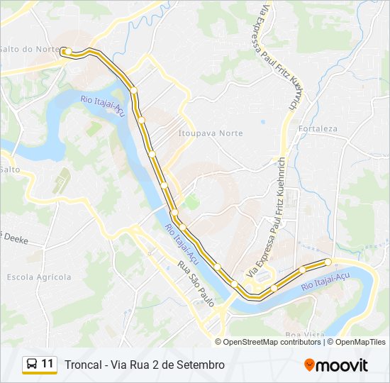 11 bus Line Map