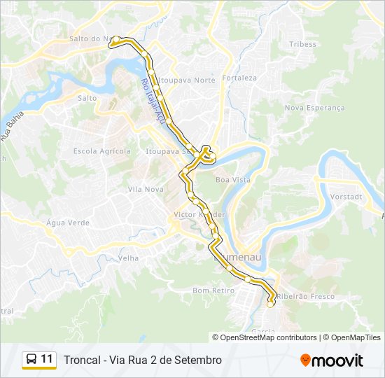 11 bus Line Map