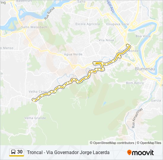 30 bus Line Map