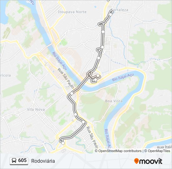 Mapa de 605 de autobús