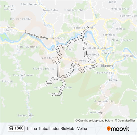 1360 bus Line Map