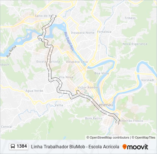 1384 bus Line Map