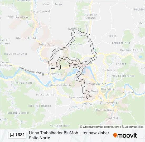 1381 Bus Line Map