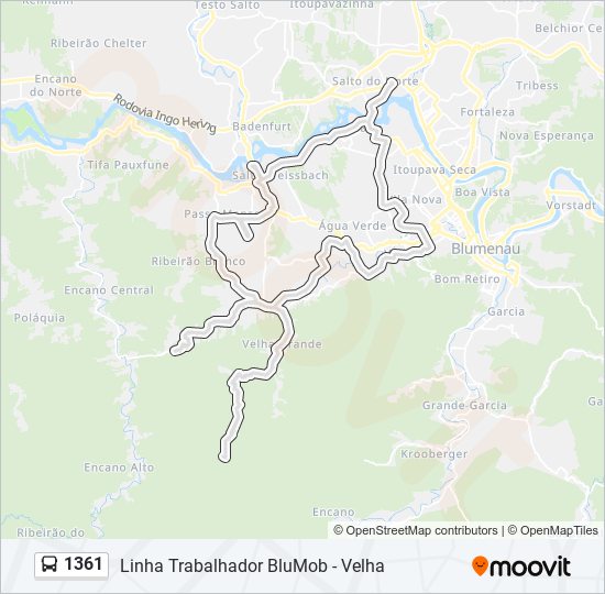 Mapa de 1361 de autobús