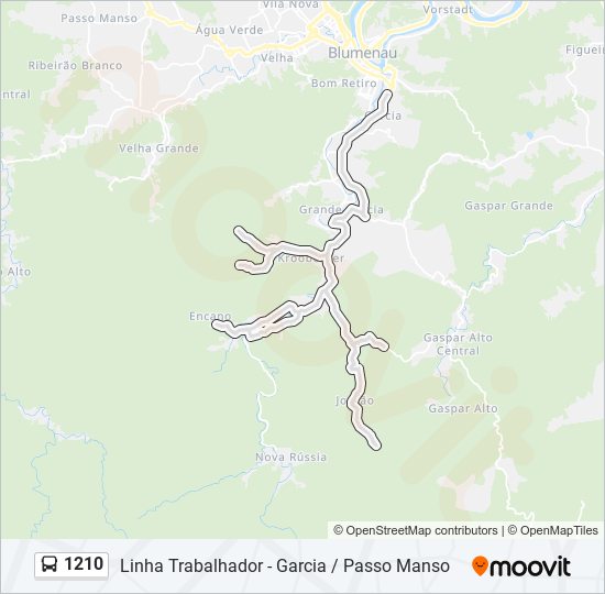 Mapa de 1210 de autobús