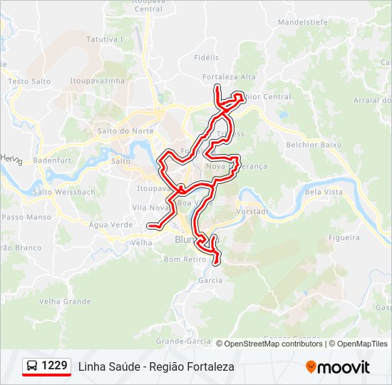 Mapa da linha 1229 de ônibus