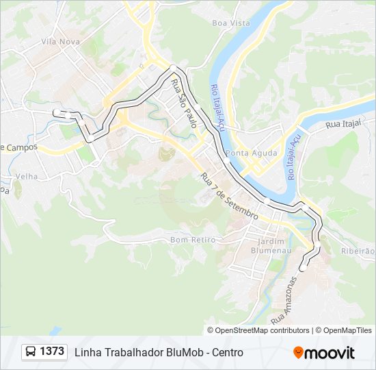 Mapa da linha 1373 de ônibus