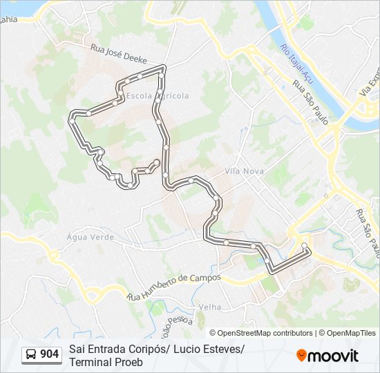 904 bus Line Map