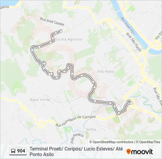 904 Bus Line Map