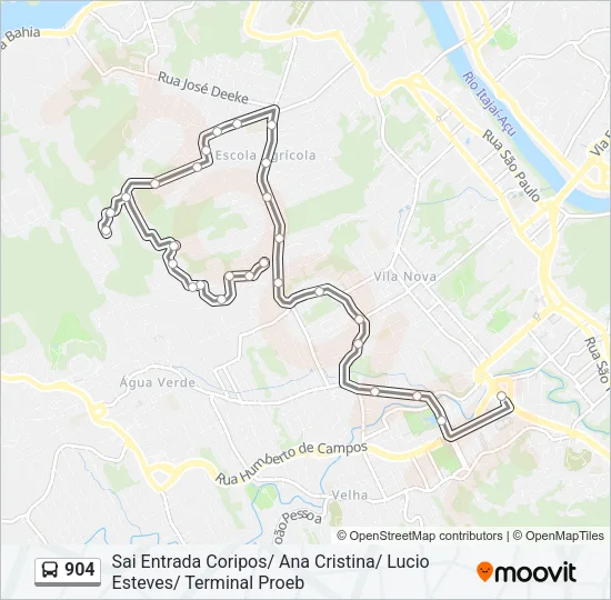 904 Bus Line Map