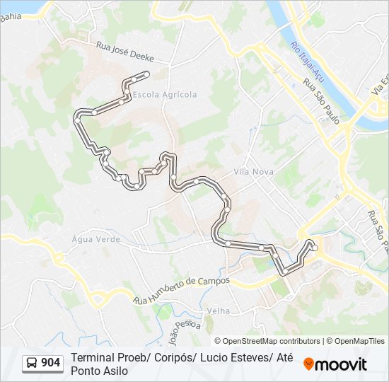 904 bus Line Map