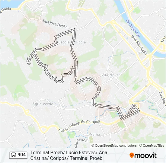 904 Bus Line Map