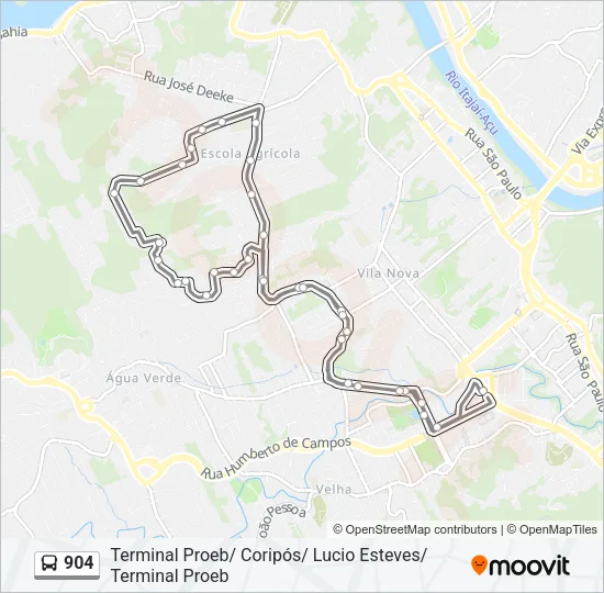 904 Bus Line Map