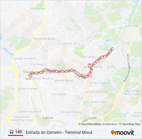 Mapa de 143 de autobús