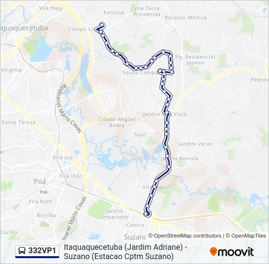 332VP1 Bus Line Map