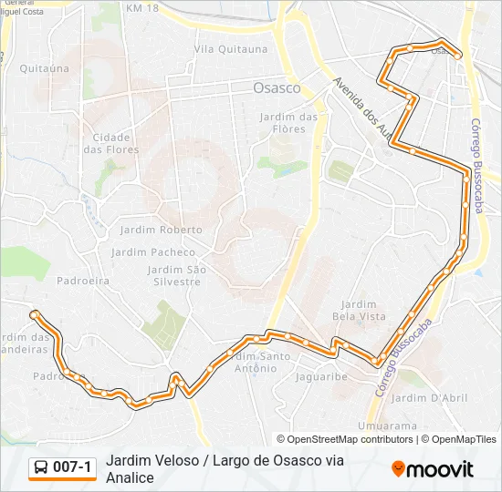 007-1 Bus Line Map