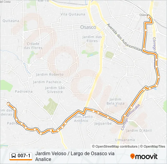 007-1 Bus Line Map