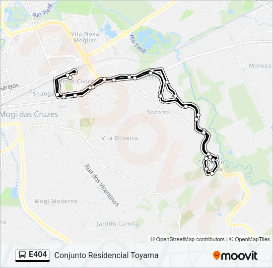 E404 Bus Line Map