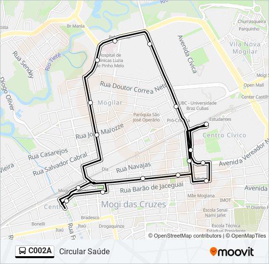 Mapa de C002A de autobús