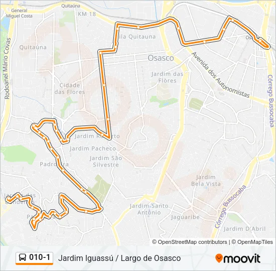 010-1 Bus Line Map