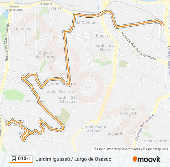 010-1 Bus Line Map
