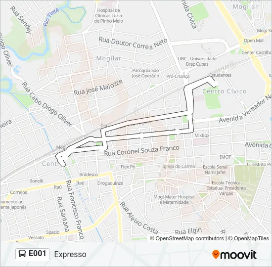 E001 Bus Line Map