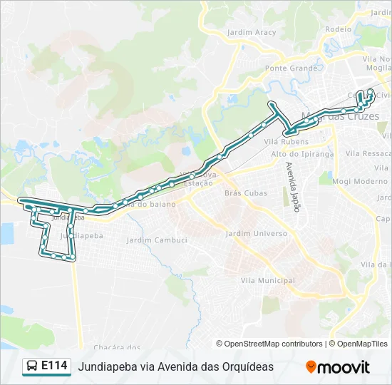 E114 Bus Line Map