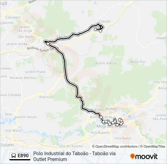 E890 Bus Line Map