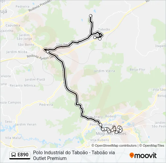 E890 Bus Line Map
