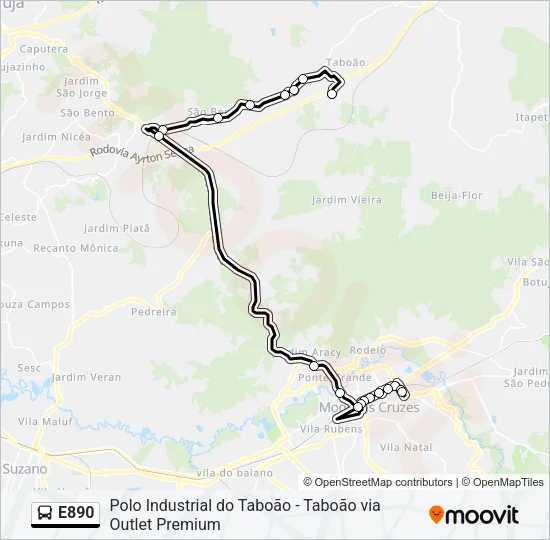 E890 Bus Line Map