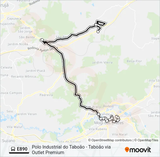E890 Bus Line Map