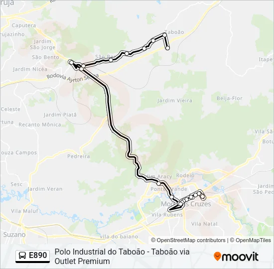 E890 Bus Line Map