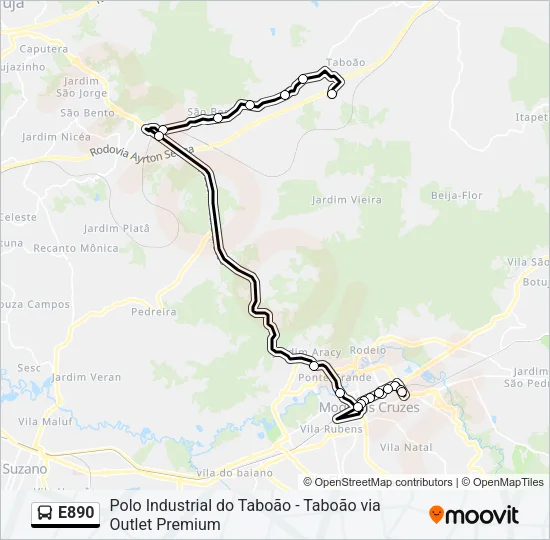 E890 Bus Line Map