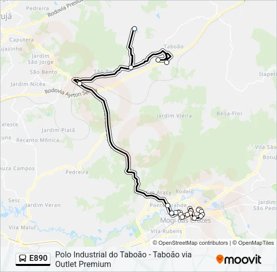 E890 Bus Line Map