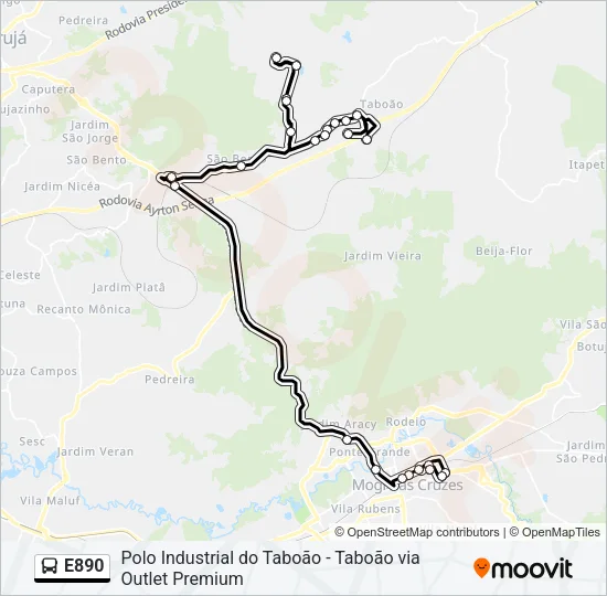 E890 Bus Line Map