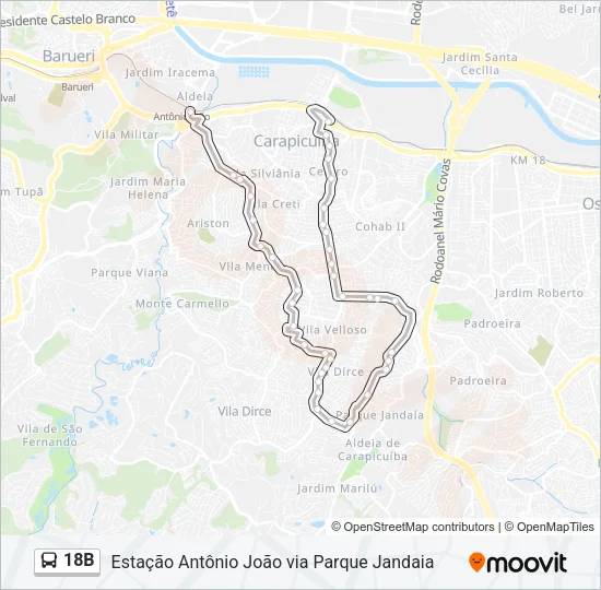 18B Bus Line Map