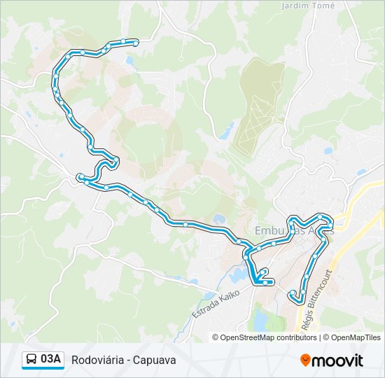 Mapa da linha 03A de ônibus