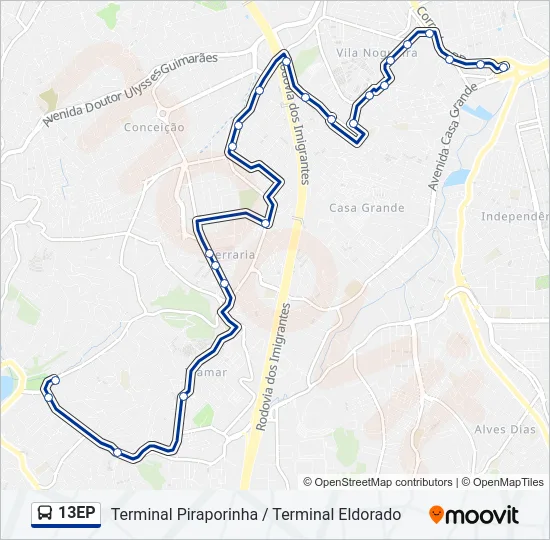 13EP Bus Line Map