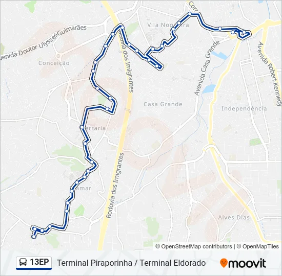 13EP Bus Line Map