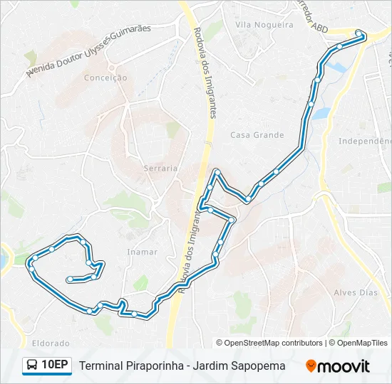 10EP Bus Line Map