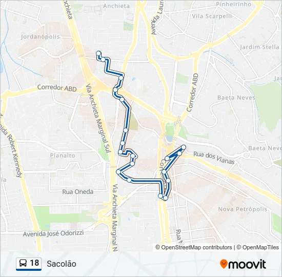 18 Bus Line Map