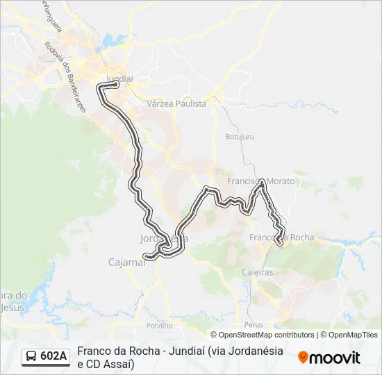 602A Bus Line Map