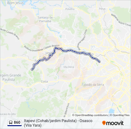 860 Bus Line Map