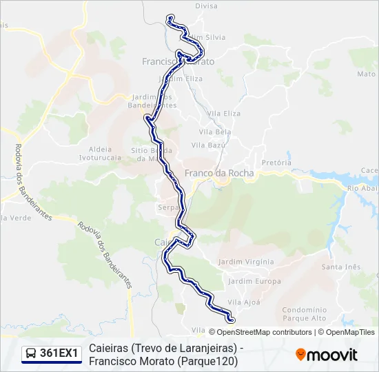 361EX1 Bus Line Map