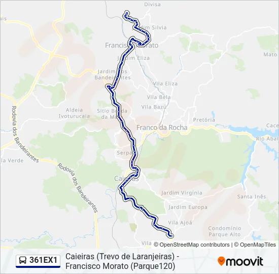 361EX1 Bus Line Map