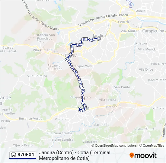 870EX1 Bus Line Map